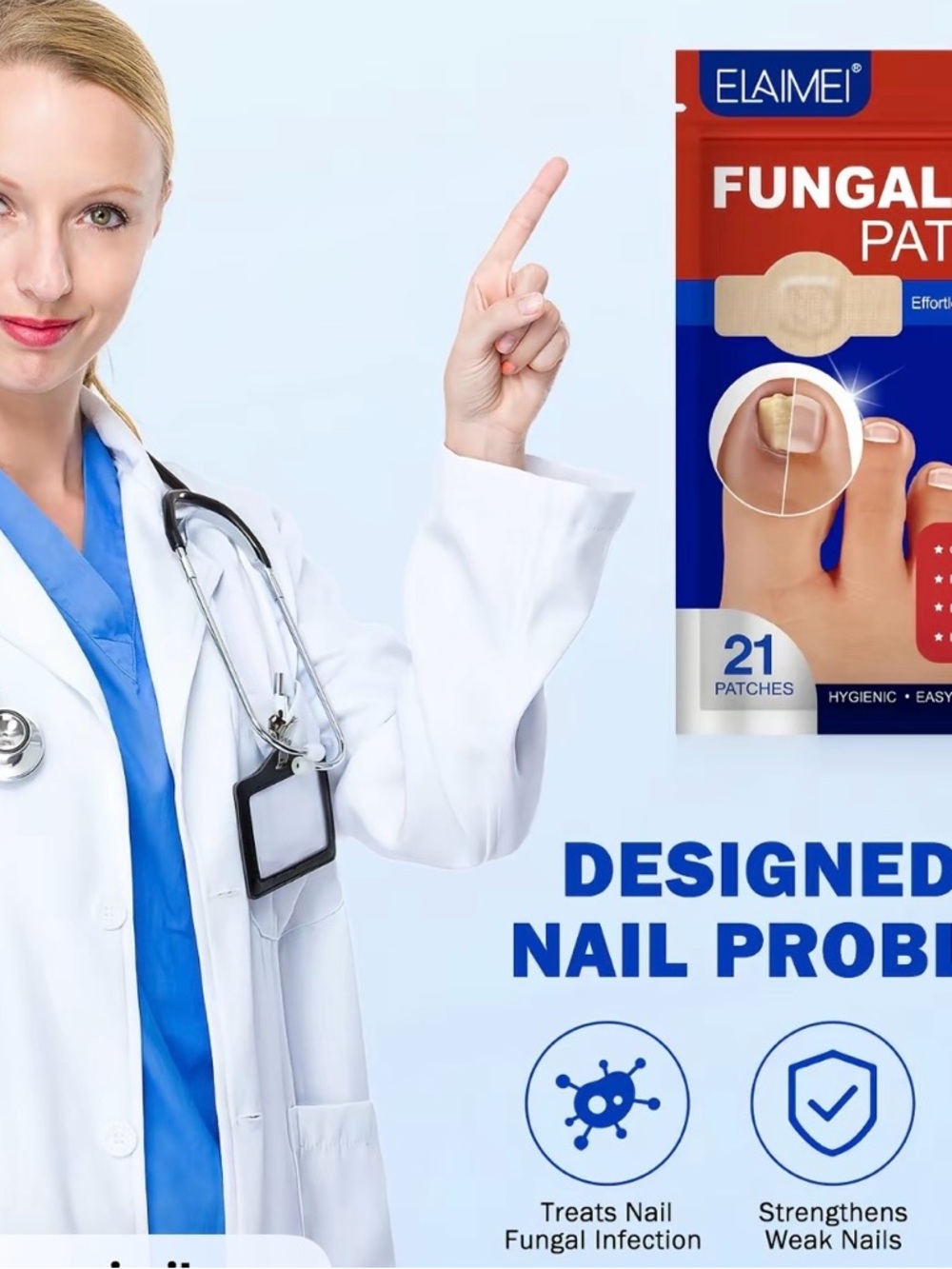 Aime Leon Dore White Lab Coat with Blue Scrub Top